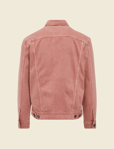Veste droite boutonné en jean rose homme