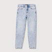 Jeans mom 7/8&egrave;me denim snow bleu femme