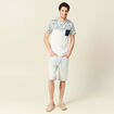 Bermuda droit en jean denim snow bleach homme