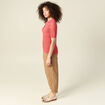 Pull manches courtes ajouré rouge femme