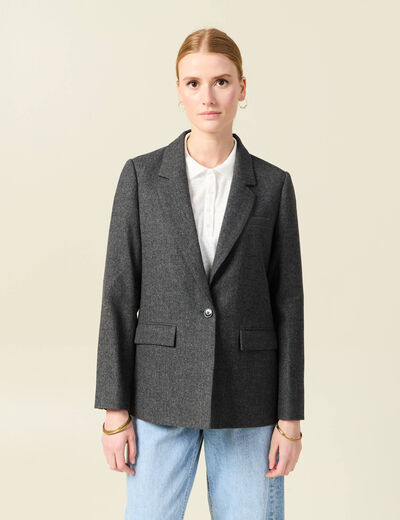 Veste blazer ajustée gris foncé femme