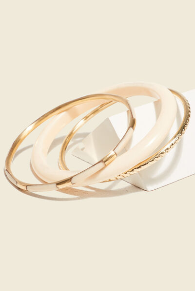 Lot 3 bracelets ecru femme