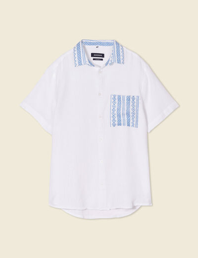 Chemise manches courtes blanc homme