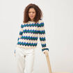Pull ajour&eacute; coton manches longues ecru femme