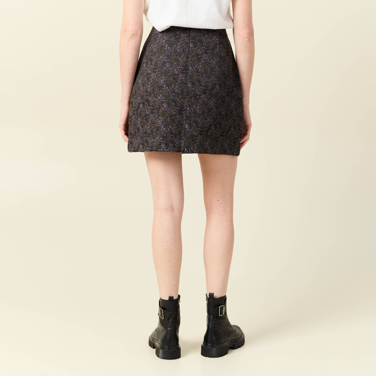 Jupe droite multicolore femme