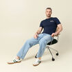 T-shirt manches courtes bleu marine homme