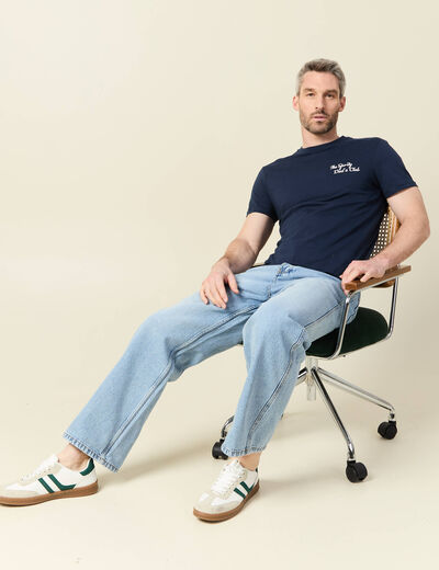 T-shirt manches courtes bleu marine homme