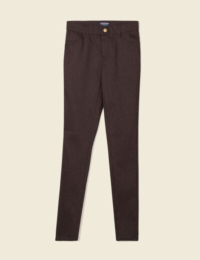 Pantalon skinny marron femme