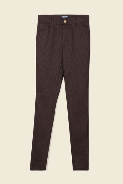 Pantalon skinny marron femme