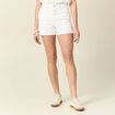 Short mom éco-responsable denim blanc femme