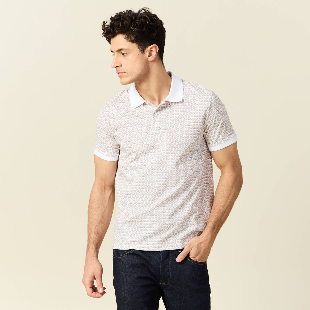 Polo éco-responsable blanc homme
