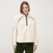 Sweat droit bouclette col montant ecru femme