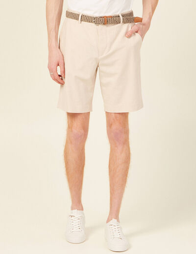 Short à ceinture beige homme