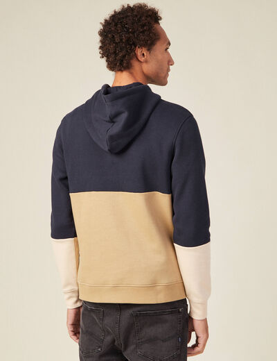 Sweat à capuche bleu marine homme