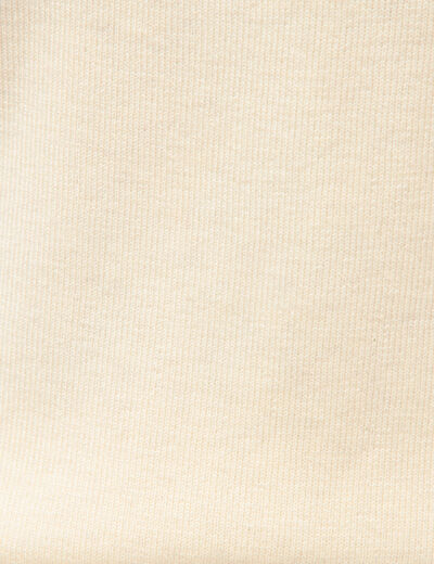 Pull droit col v manches longues creme femme