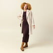 Robe manches longues en maille marron fonc&eacute; femme