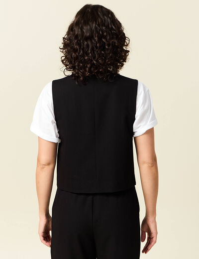 Veston sans manches noir femme