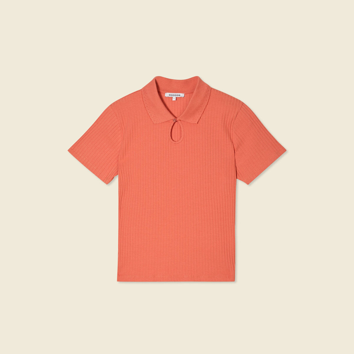 Polo manches courtes orange foncé femme