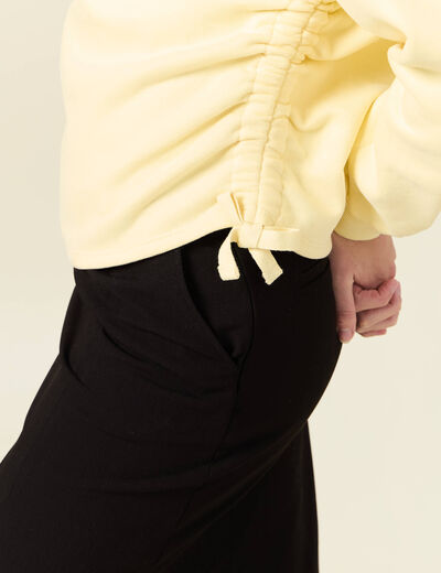 Sweat manches longues jaune clair femme