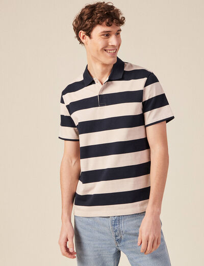 Polo manches courtes bleu marine homme
