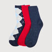 Lot de 3 paires chaussettes hautes rouge femme