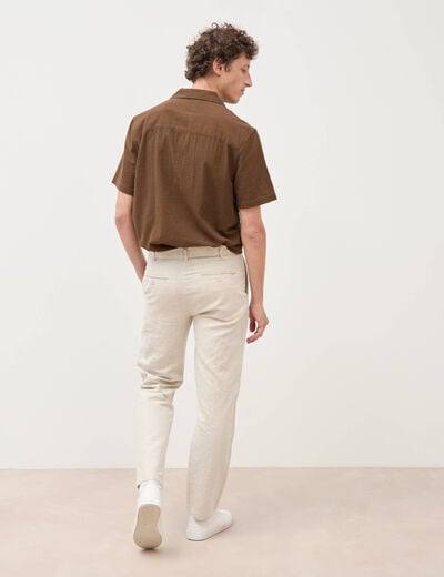 Chino coupe droite longueur 32 ecru homme