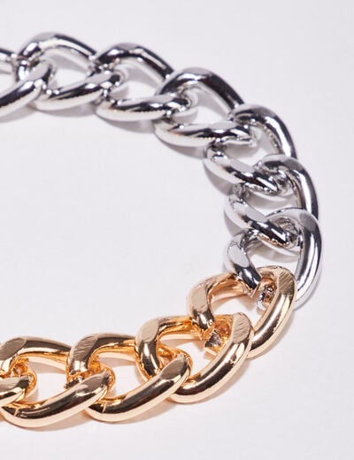 Bracelet grosse chaîne couleur or femme