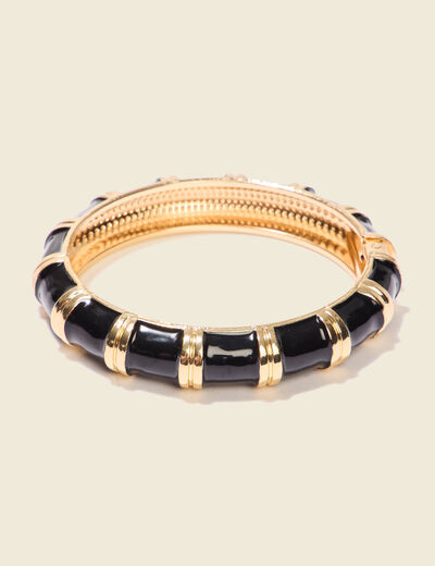 Bracelet jonc noir femme