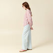 Blouse manches longues en coton orange corail femme
