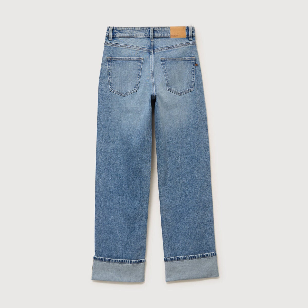 Jeans straight taille standard bleu femme
