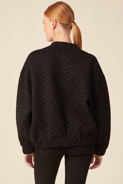 Gilet teddy oversize noir femme