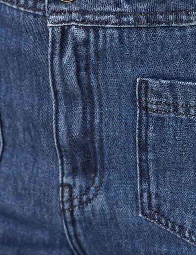 Jeans jambe large denim brut femme