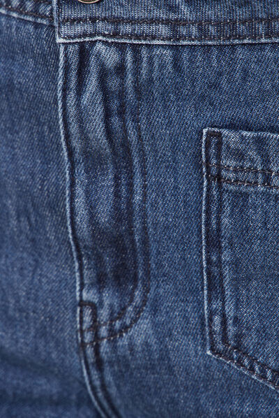 Jeans jambe large denim brut femme