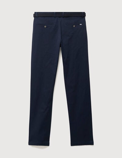 Pantalon straight longueur 32 ceinture bleu marine homme