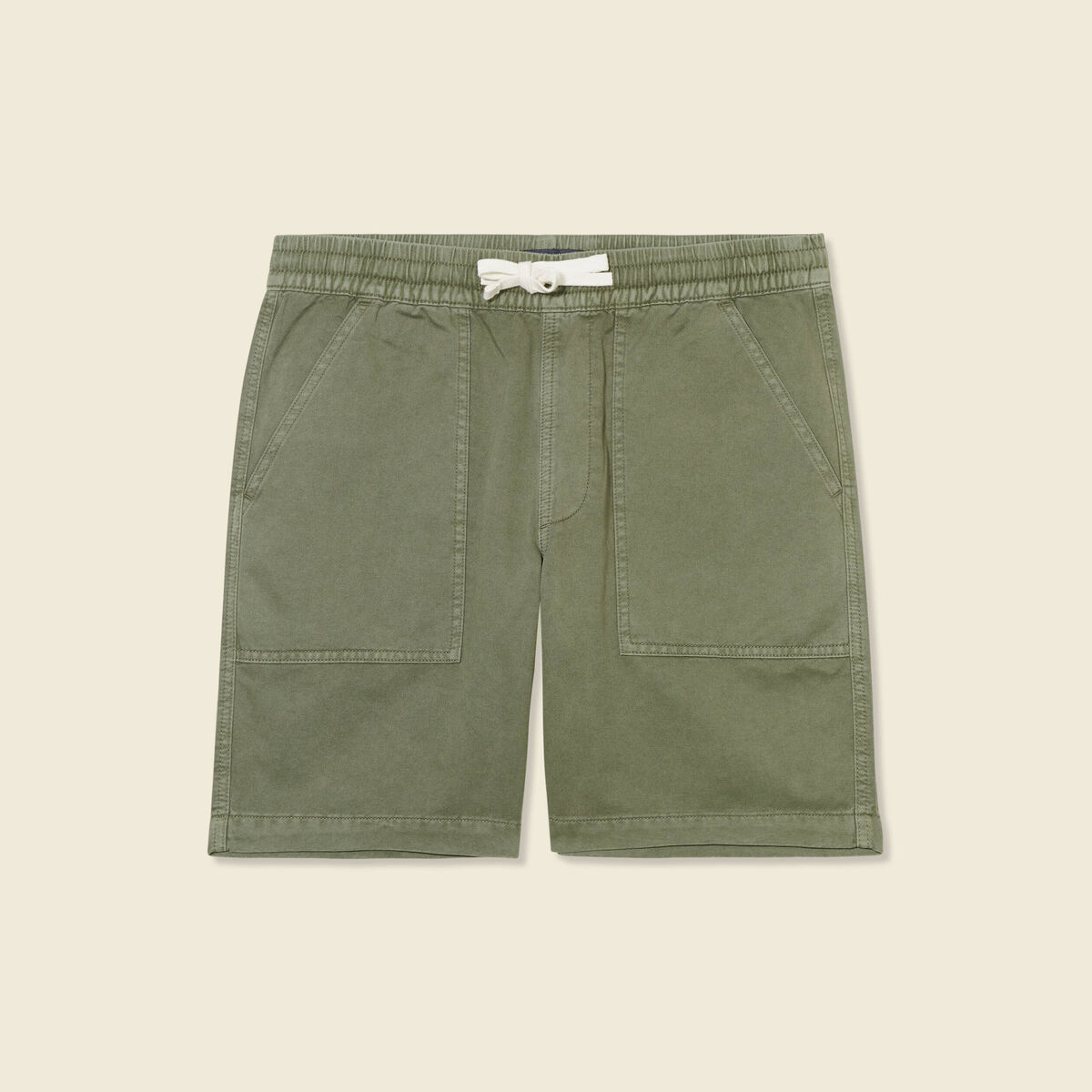 Bermuda droit à coulisse vert kaki homme