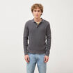 Pull manches longues en coton gris fonc&eacute; homme