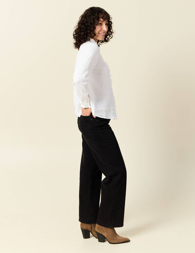 Chemise manches longues blanc femme