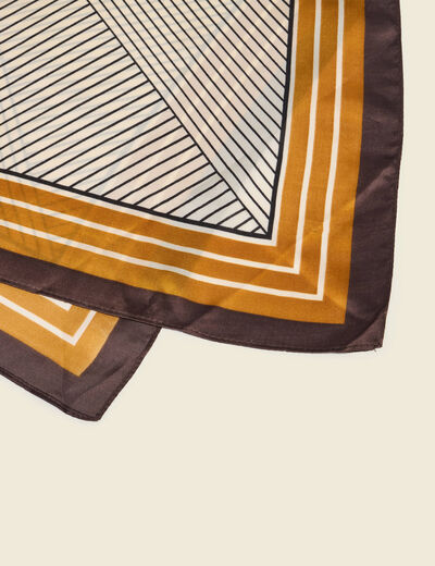 Foulard satin&eacute; ecru femme