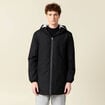 Parka longue droite &agrave; capuche noir homme
