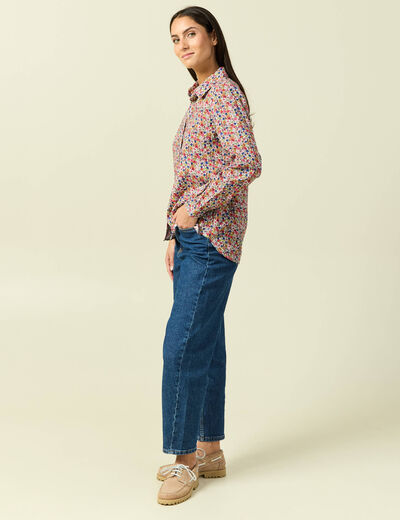 Chemise manches longues multicolore femme