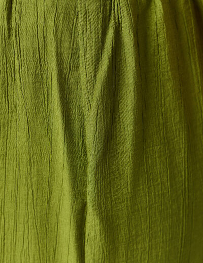 Pantalon large vert olive femme
