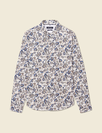 Chemise à manches longues blanc homme