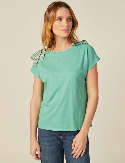 T-shirt manches courtes vert menthe femme