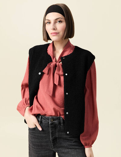 Gilet sans manches r&eacute;versible noir femme