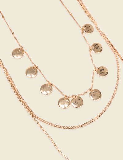 Collier multirangs couleur or femme