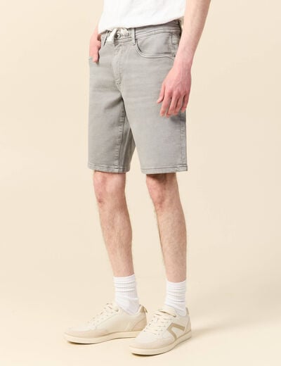 Bermuda en jeans denim gris homme