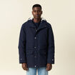 Parka &agrave; capuche bleu marine homme