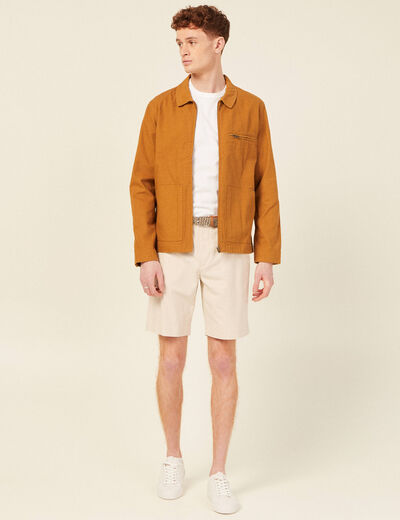 Short à ceinture beige homme