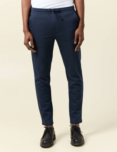 Pantalon jogger élastiqué bleu foncé homme