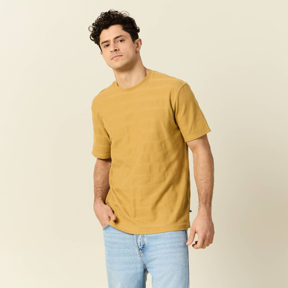 T-shirt manches courtes beige homme
